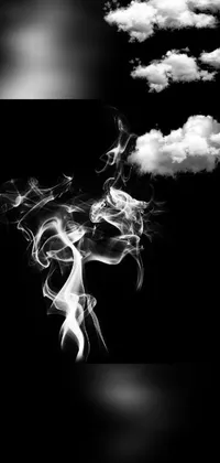 This stunning phone live wallpaper is a captivating art piece, beautifully rendered in black and white photography with a smoky, ethereal quality