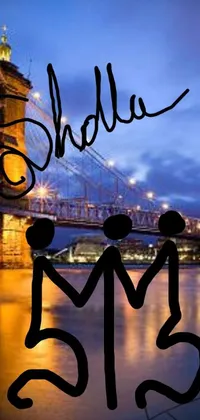 This live wallpaper features a striking image of a couple standing in front of a bridge