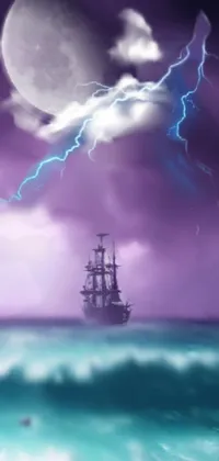 Looking for a stunning live wallpaper that combines the beauty of nature with digital art? Our ship in the ocean under a full moon live wallpaper features a majestic ship sailing across a vast ocean, illuminated by the light of a full moon
