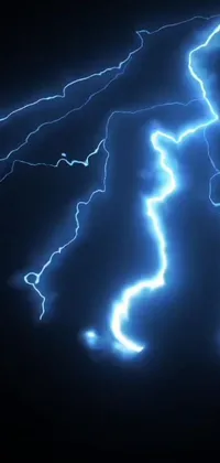 Enhance your phone's display with this mesmerizing live wallpaper depicting a dazzling lightning bolt seen up close against a dark backdrop