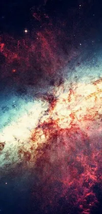 This live wallpaper displays a stunning close-up of a galaxy with stars, captured in microscopic detail