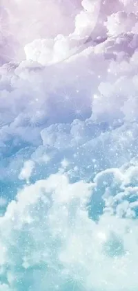 Enter a dreamy realm with this live wallpaper for your phone! Featuring a magical sky with serene clouds and mesmerizing stars, this wallpaper by a talented artist is perfect for those who love magical realism