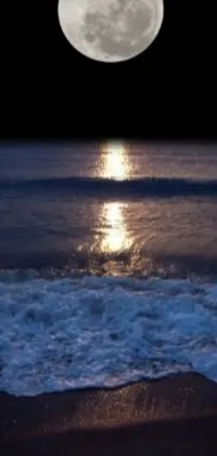 This live wallpaper brings a sense of serenity and mysticism to your phone with a full moon shining over calm ocean waves, visible sound waves and an ethereal, dark ambient album cover