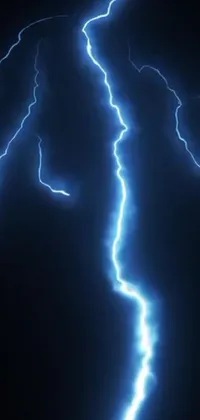 This dynamic live wallpaper features a close-up shot of a lightning bolt on a black background