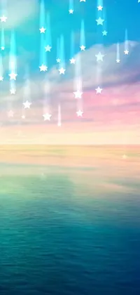 Introducing a mesmerizing phone live wallpaper featuring a beautiful body of water and starry sky rendered in digital art