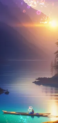 Experience the serenity of a sunrise on a mountain range in Canada with this breathtaking phone live wallpaper