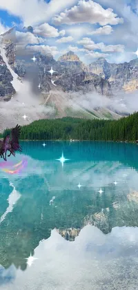 This dynamic phone live wallpaper features an astounding landscape of mountains and crystal-clear water in Banff National Park