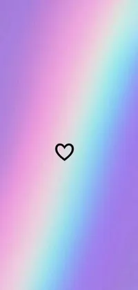 This animated phone wallpaper provides a colorful and vibrant rainbow background with a central lilac heart