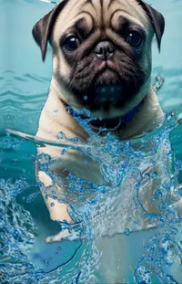 Water Dog Pug Live Wallpaper