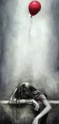 This live wallpaper features a horror art inspired image of a woman kneeling in prayer at an altar