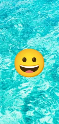 This <a href="/">animated phone wallpaper</a> features a whimsical smiley face floating in a clear pool of water