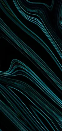 The phone live wallpaper features a black and blue generative art background with a beautiful malachite centerpiece