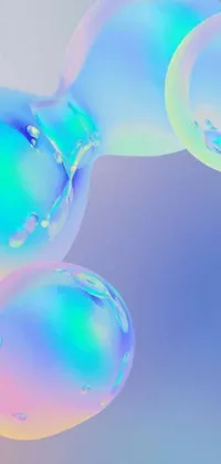 Looking for a stunning phone live wallpaper that will make your device stand out? Check out this mesmerizing digital art creation featuring a vibrant pattern of floating bubbles! With its iridescent glass effect and soft, organic abstraction, this wallpaper is sure to add depth and dimension to your device's home screen