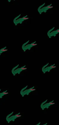 This phone live wallpaper showcases a captivating pattern of alligators against a sleek black background, animated in a rubber hose style and sourced from Tumblr