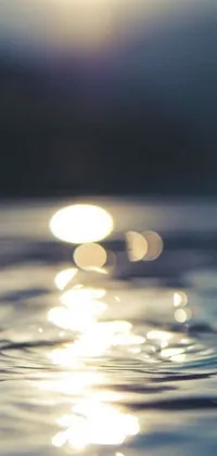 This stunning phone live wallpaper captures the serene beauty of a calm body of water