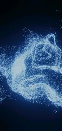 This stunning live wallpaper for your phone features a vibrant close-up of a jumping figure, beautifully framed by a dynamic background of generative art surrounded by a Pisces constellation of glowing dots