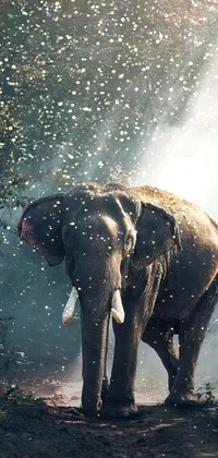 Water Elephant People In Nature Live Wallpaper