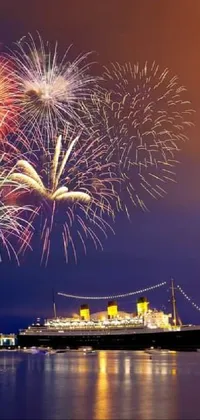 Water Fireworks Photograph Live Wallpaper