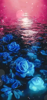 Water Flower Blue Live Wallpaper