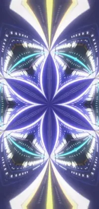 Upgrade your phone background with this stunning live wallpaper! Marvel at the computer-generated blue and yellow flower design inspired by Futurism and screenshot from a 2012 anime