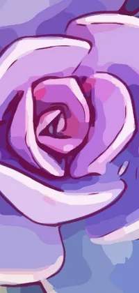 This live wallpaper for phones features a close-up of a purple rose against a black background done in the style of Matisse