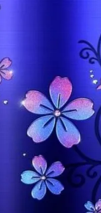 Looking for a beautiful live wallpaper for your phone? This purple and blue background is sure to impress! Featuring a mix of purple and blue flowers, a stunning picture, glittering stars, and twinkling lights, this wallpaper is perfect for anyone who wants a touch of elegance on their phone screen