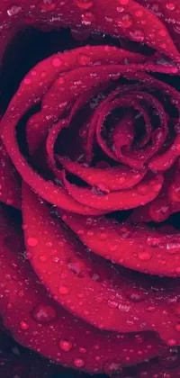 Decorate your phone screen with the beauty of nature! This live wallpaper features a red rose with water droplets on its petals
