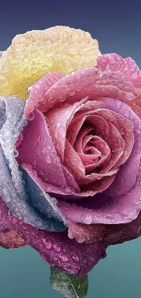 This phone live wallpaper features a stunning pastel rose in hyperrealistic detail