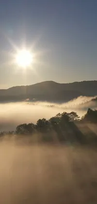 This live wallpaper showcases a beautiful valley awakening as the sun rises