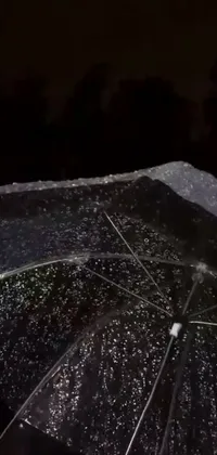 This unique phone live wallpaper depicts a person shielding themselves from the rain with an umbrella
