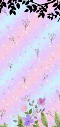 This stunning phone live wallpaper features a dreamy and enchanting design in shades of pink and blue