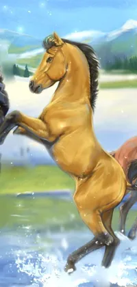 Water Horse Vertebrate Live Wallpaper