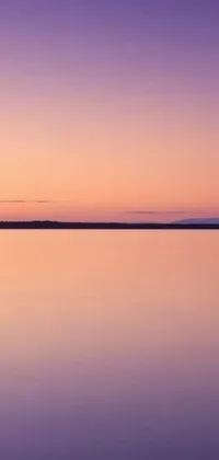 This live wallpaper features a beautiful sunset over a large body of water