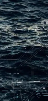 Get mesmerized with our new phone live wallpaper featuring a stunning dark ocean water scene surrounded by lines and dots