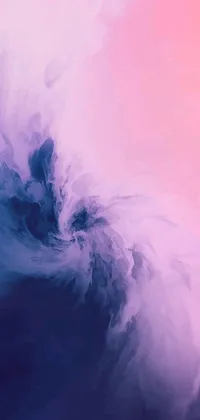 This stunning phone live wallpaper features a close up of a fluffy cloud against a pink sky background
