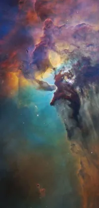 This stunning live wallpaper depicts a breathtaking sky filled with an array of colorful clouds