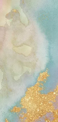 Adorn your phone screen with this beautiful live wallpaper featuring a detailed watercolor painting in gold hues