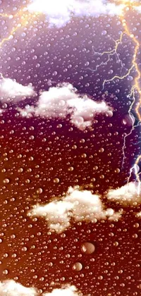 Looking for a dynamic live wallpaper for your smartphone's home screen? Check out this stunning auto-destructive art rendering featuring clouds and lightning in the sky