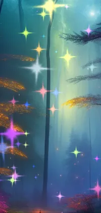 Immerse yourself in a mystical forest with this stunning live wallpaper for your phone