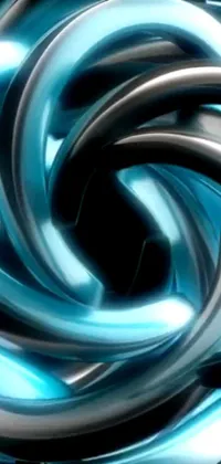 This eye-catching live phone wallpaper features a beautiful blue and silver digital art swirl design