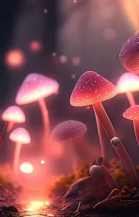 Water Light Mushroom Live Wallpaper