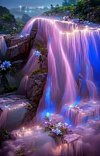 Water Light Purple Live Wallpaper