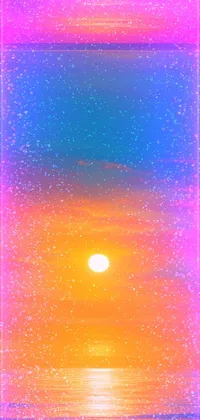 Experience the soothing beauty of a sunset over the ocean with this stunning digital painting phone live wallpaper