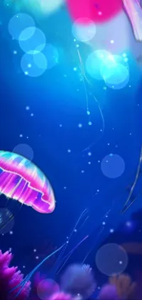 Get lost in the serenity of the deep blue sea with this stunning live wallpaper