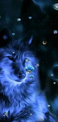 Looking for a whimsical live wallpaper to brighten up your phone? Look no further than this fantastic fantasy-themed screensaver! Featuring two adorable dogs sitting amidst a landscape of stunning blue crystals and bejeweled accents, this wallpaper is sure to captivate and inspire