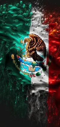 This digital rendering of the Mexican flag makes for a stunning AMOLED wallpaper with its vivid colors and fine art touches