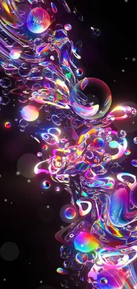 A bubbly live wallpaper for your phone featuring generative art by a talented digital artist