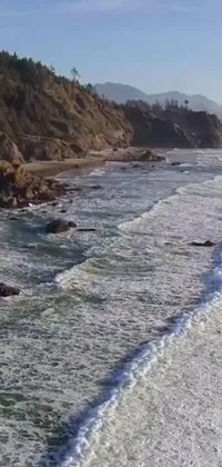 This phone live wallpaper features a stunning ocean vista in Oregon