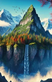 Water Mountain Plant Live Wallpaper