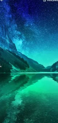 Adorn your mobile device with a picturesque live wallpaper featuring a stunning lake at the base of a magnificent mountain